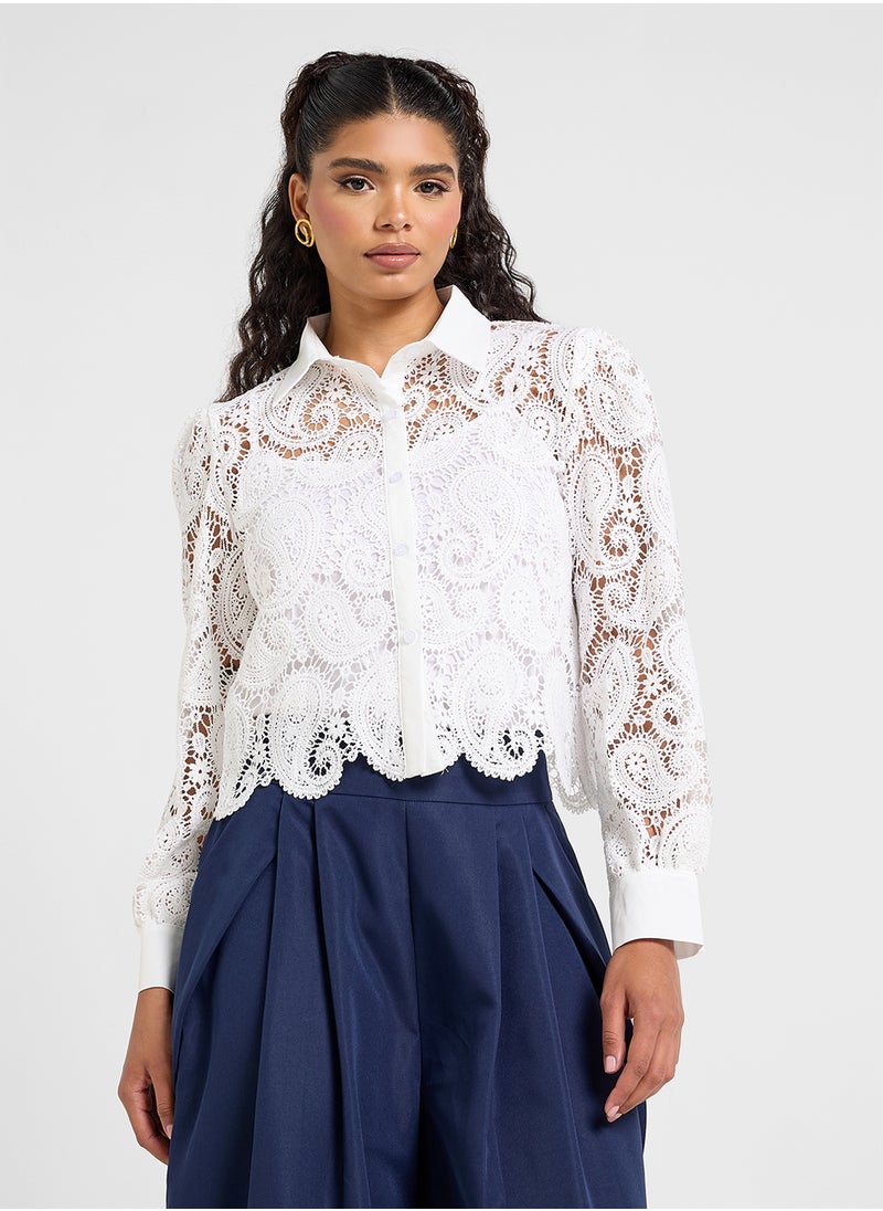 ELLA Paisley Patterned Lace Shirt  - Image 1