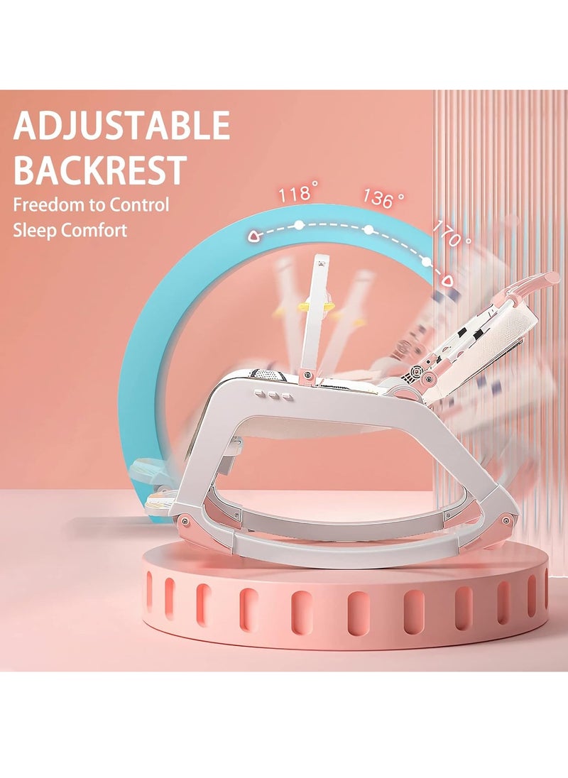 5 in 1 Baby Rocking Chair, Adjustable Baby Rocking Bouncer for 0-36 Months Baby, Baby Rocker Baby Shaker with Music