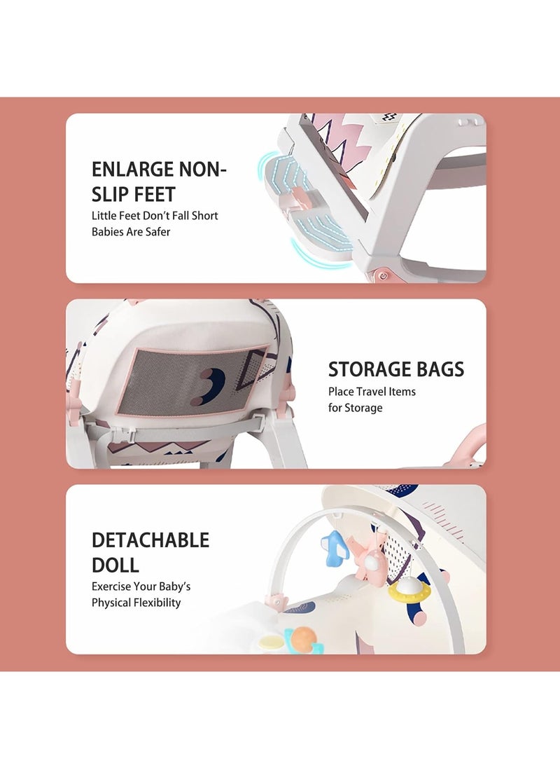 5 in 1 Baby Rocking Chair, Adjustable Baby Rocking Bouncer for 0-36 Months Baby, Baby Rocker Baby Shaker with Music