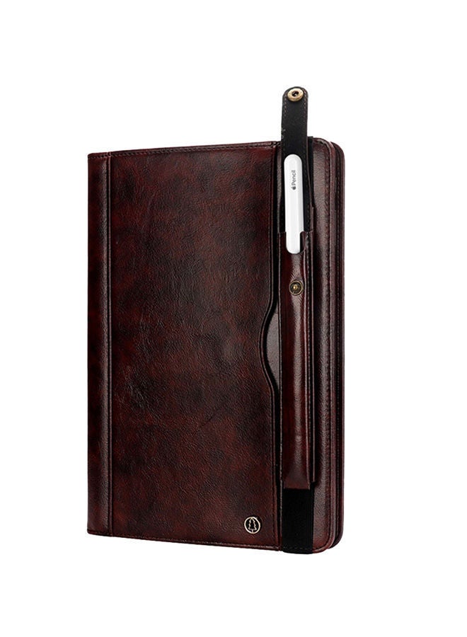 NIBEMINENT Crazy Horse Texture Horizontal Flip Leather For Apple iPad10.2 inchCover iPadPro 11 inch Dark Brown  - Image 1