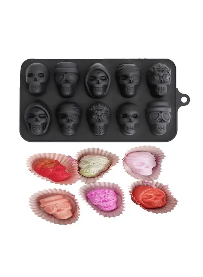 Skull Silicone Mold For Chocolate Candy Soap Making Reusable DIY Baking Mold - Image 1