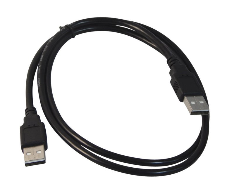 Black USB 2.0 High Speed Male A to Male A Cable (02 Ft)