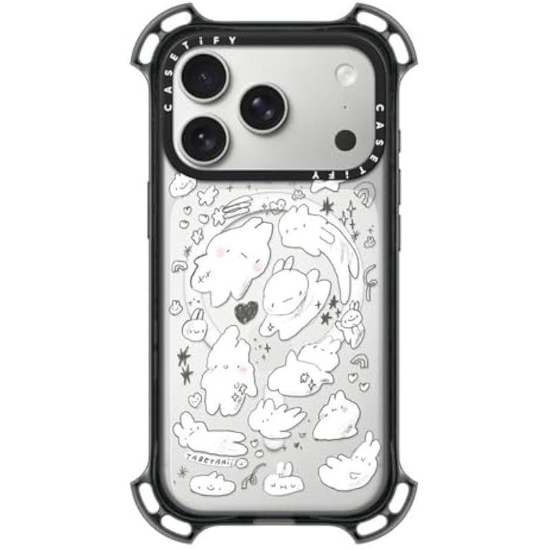 كاستيفي CASETiFY Bounce iPhone 17 Pro Case 【Shockproof/Compatible with Magsafe / 21.3 ft. 7X Military Grade Drop Protection】 - Just Some Buns - Clear Black - Image 1
