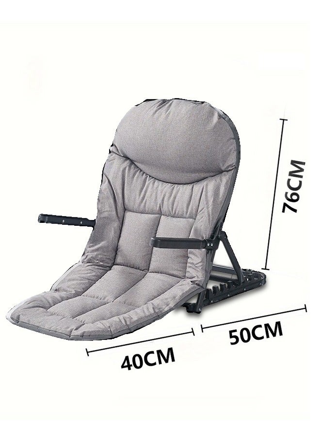 XiuWoo 1 Piece Lazy Sofa Camping Bed, Sun Beach Chair, Universal Adjustable Multi-Position Foldable Back Sofa, for Reading Gaming Meditating, Grey  - Image 3