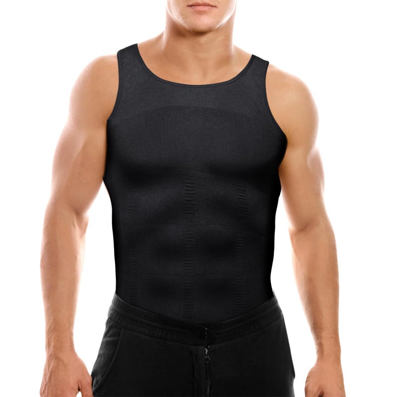 LGMTR Mens Slimming Body Shaper Vest, Gynecomastia Compression Shirts, Tummy Control Undershirts - Image 1