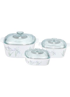 Corningware Shadow Iris Casserole Set 6 Pieces, White, Glass  - Image 1