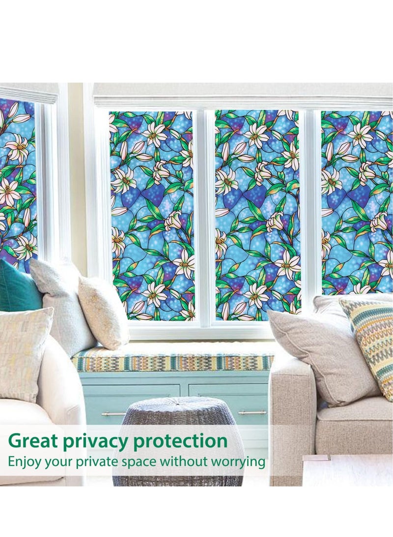 Captaintech Privacy Window Films, Stained Glass Window Film Privacy, Anti UV Rainbow Window Clings, No Glue Static Cling Glass Film Removable - Image 3
