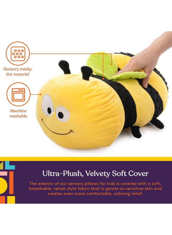 Special Supplies Special Supplies Bumble Bee Sensory Vibrating Pillow, Pressure Activated for Kids and Adults, Plush Minky Soft with Textured Therapy Stimulation Bumps. Size: 11 by 20 inches  - Image 1