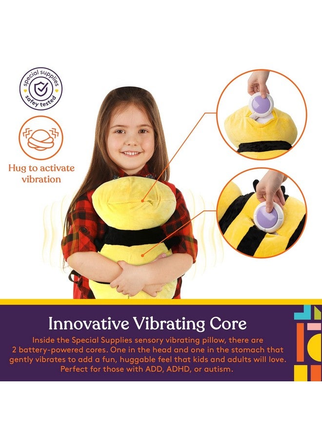Special Supplies Special Supplies Bumble Bee Sensory Vibrating Pillow, Pressure Activated for Kids and Adults, Plush Minky Soft with Textured Therapy Stimulation Bumps. Size: 11 by 20 inches  - Image 2