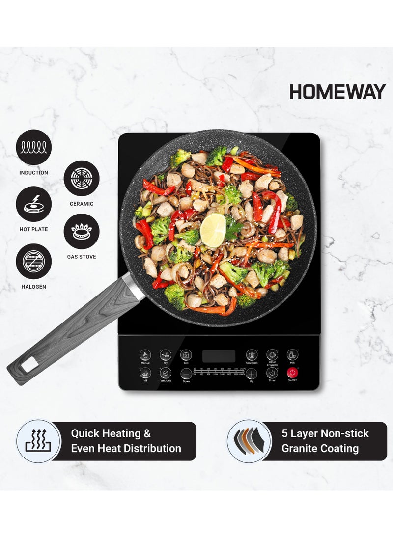 HOMEWAY 10 PCS GRANITE COOKWARE SET-FORGED(ELEGENZA SERIES)