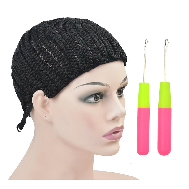 YTBYT Braided Wig Caps Cornrows Wig Caps Braided Cap with Adjustable Straps for Wig Making Braiding Wig Medium Size
