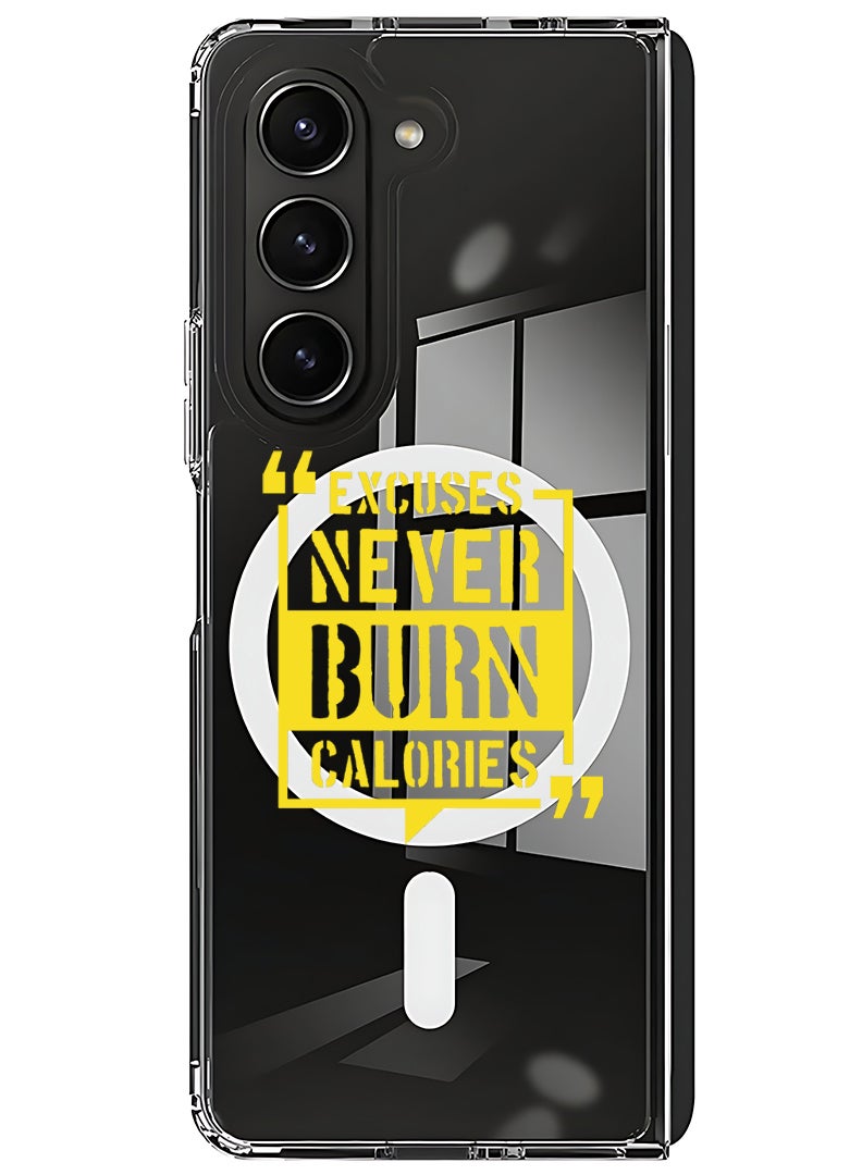 Theodor Magnetic Case for Samsung Galaxy Z Fold 6 Compatible with MagSafe Wireless Charging, Shockproof Phone Bumper Cover excuses never - Image 1