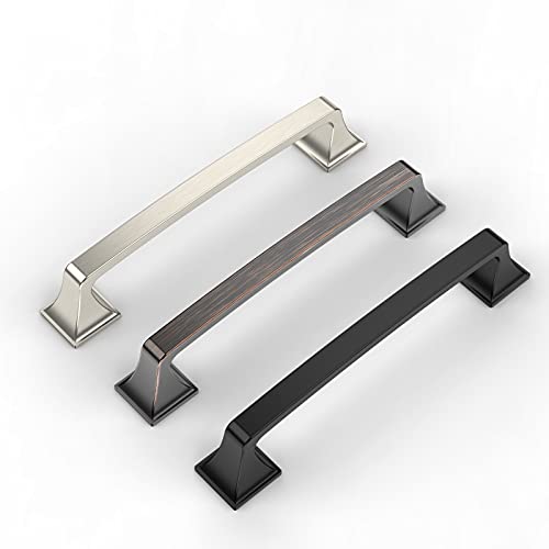 Amerdeco 20 Pack Kitchen Cabinet Handles 5 Inch(128mm) Hole Centers, Brushed Satin Nickel Handles for Kitchen Cabinet Hardware, Cabinet Pulls for Bathroom Dresser Drawer Handles ZH0002 - Image 3