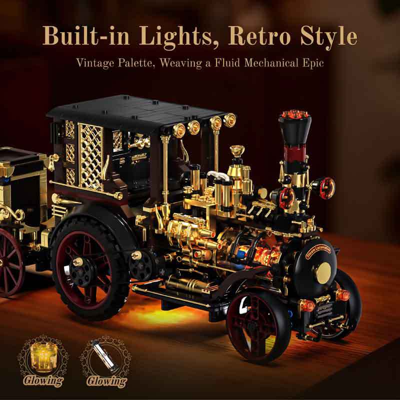 هويجي H1003 مكعبات بناء سيارة بخارية رجعية - Image 4