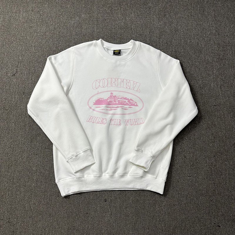 Correct Letter Print Street Basic Sweatshirt, Round Neck, Loose High Street Jacket - Image 1