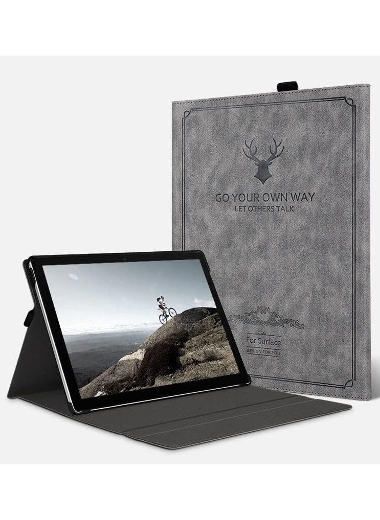 Generic - 13 Inch Case for Surface Pro 9 (2022) with Stylus Holder, Ultral Thin Lightweight Business Portfolio, Elk Pattern Synthetic Leather Case Compatible with Type Cover Keyboard - Image 1