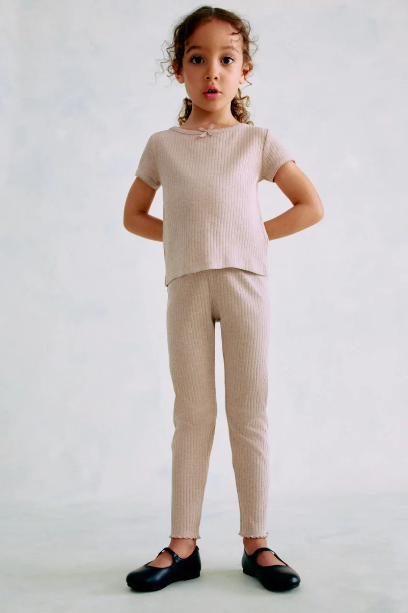 H&M Ribbed cotton leggings