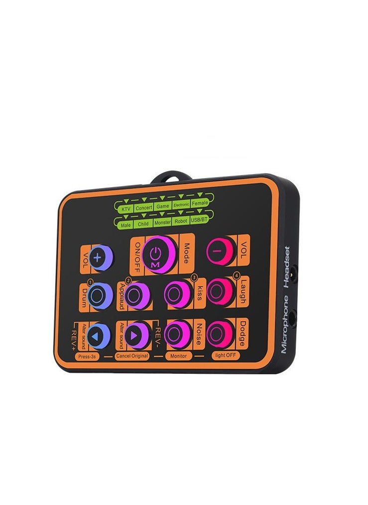 Furtey - Portable Live Sound Card Audio Mixer Professional Live Sound Card Studio Record Soundcard Bluetooth Microphone Mixer Voice Changer Live Streaming Audio Sound Mixer for Streaming Podcasting Gaming - Image 1
