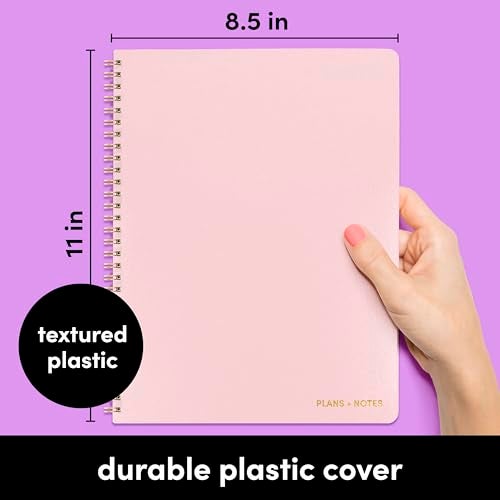 PAPERAGE Undated Daily Planner & To Do List Notepad (Blush), 8.5 in x 11 in, Spiral Bound Planner Notebook for Work, School or Home, 104 Lined Pages With Date Tracker for Plans & Notes - Image 2