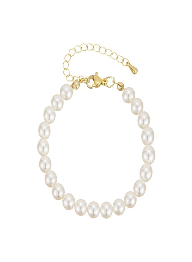 BOTVUG 17cm Doll Necklace 6.7 Inches Cute Gold Silver Cuban Pearl Jewelry for Dolls Outfit Accessories (Pearl) - Image 1