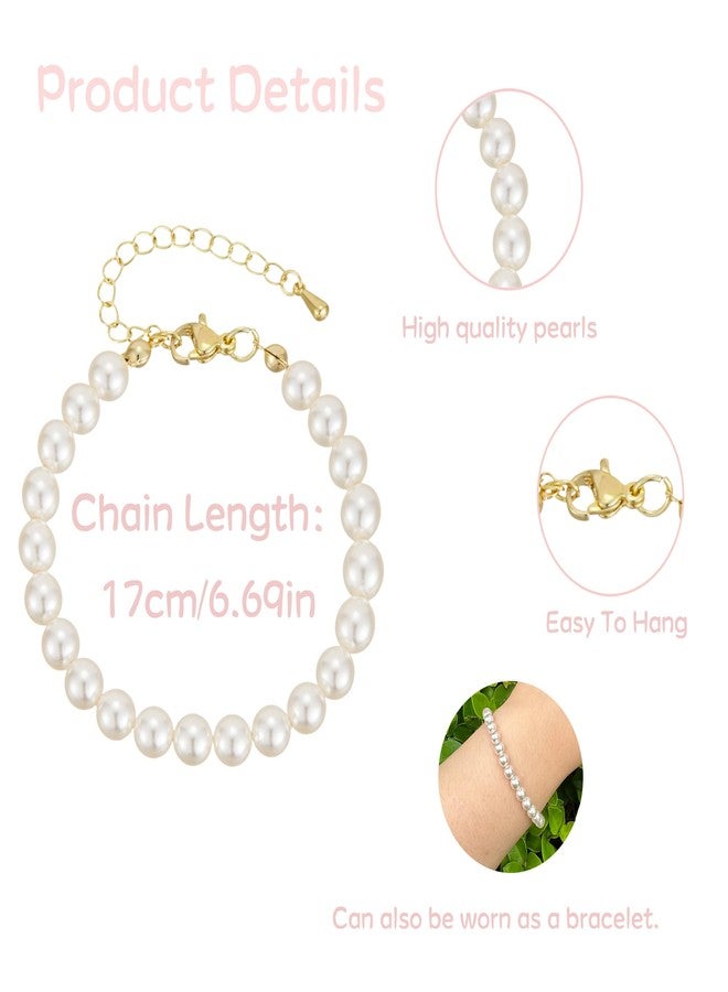 BOTVUG 17cm Doll Necklace 6.7 Inches Cute Gold Silver Cuban Pearl Jewelry for Dolls Outfit Accessories (Pearl) - Image 3