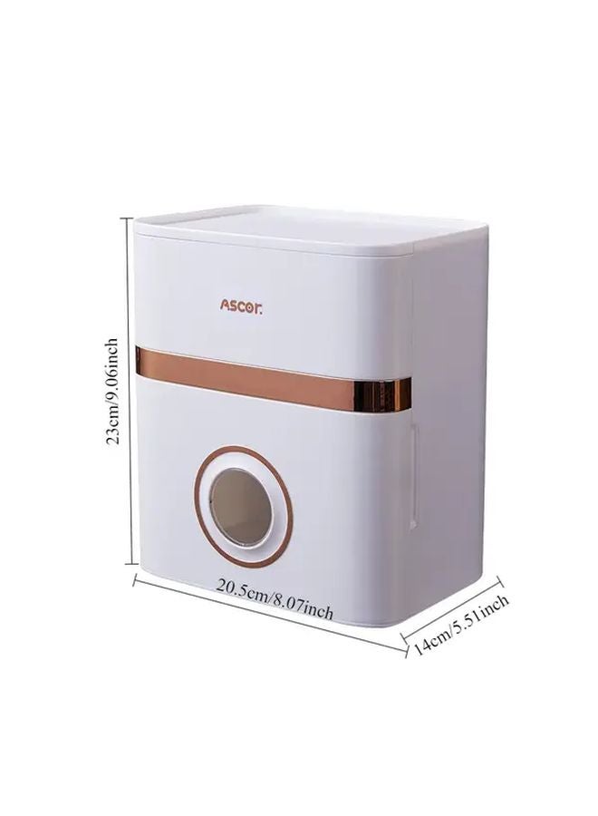 Upgraded No Drill Wall Mounted Toilet Paper Holder With Dual Layer Storage Green - Image 4