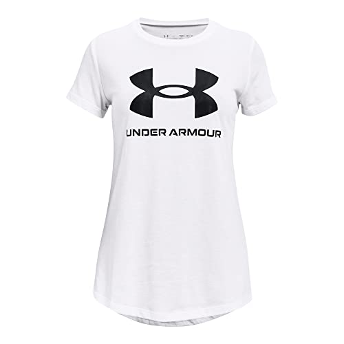Under Armour Girls' Live Sportstyle Graphic Short-Sleeve T-Shirt, (100) White / / Black, Youth Small - Image 1
