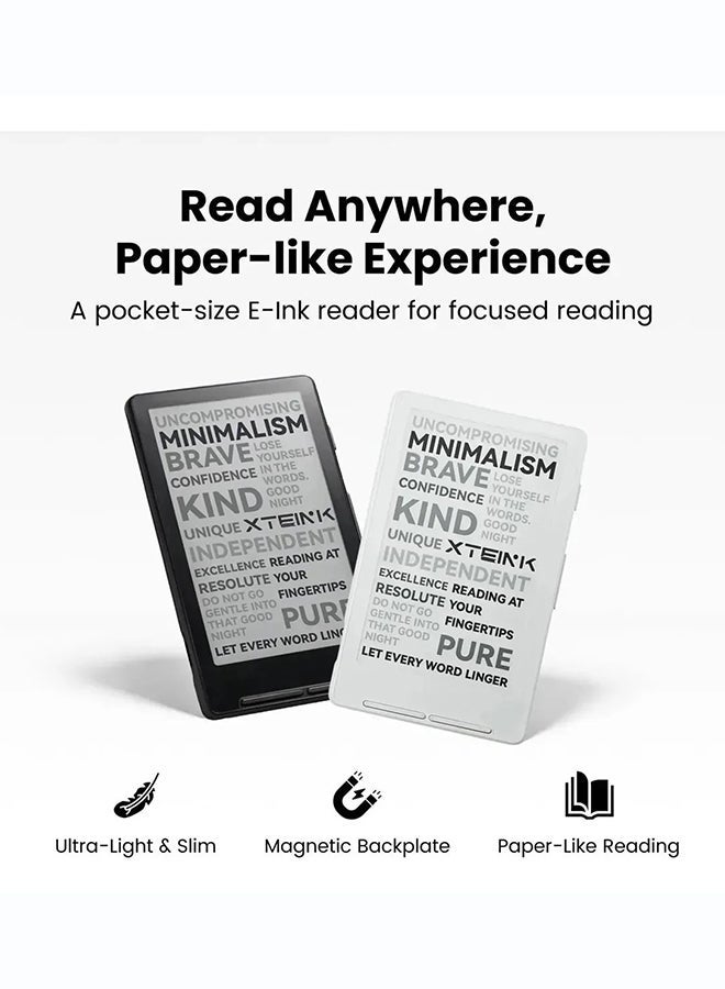 XTEINK X4 E-Book Reader with Physical Page-turn,4.3 inch Pocket E-Ink eReader,Magnetic Design,Portable Pocket Reading Stark with 16G SD Card,Card Reader,Protect Film and Case - Image 2