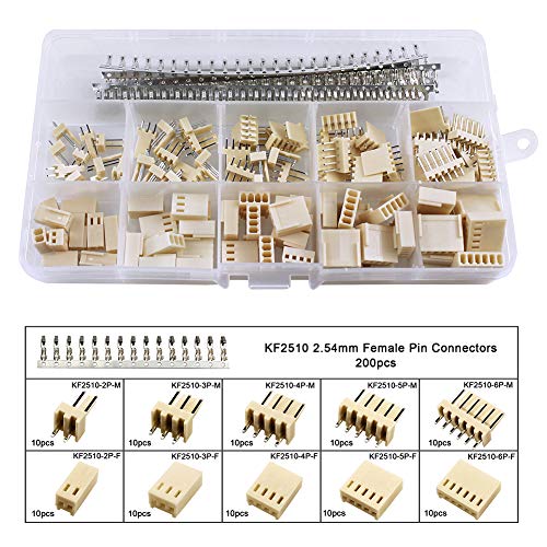 GeeBat 300pcs 2.54mm KF2510 Connector Kit with KF2510 2.54mm Female Pin Headers Terminals, 2.54mm 2/3 / 4/5 /6 Pin Housing Connector Adapter Plug - Image 2