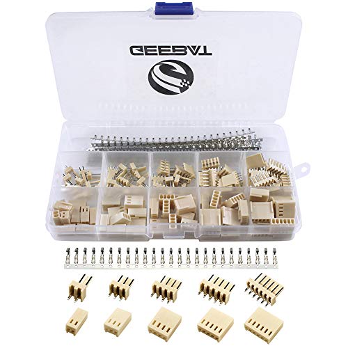 GeeBat 300pcs 2.54mm KF2510 Connector Kit with KF2510 2.54mm Female Pin Headers Terminals, 2.54mm 2/3 / 4/5 /6 Pin Housing Connector Adapter Plug - Image 1