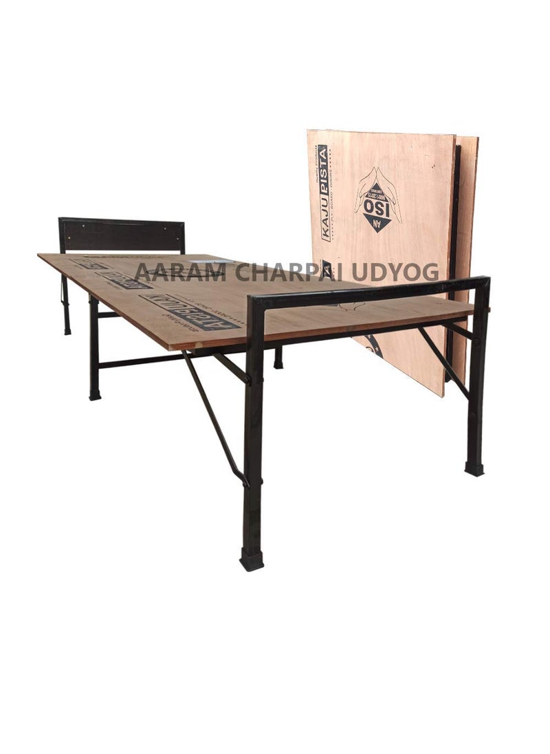 AARAM CHARPAI UDYOG AARAM CHARPAI UDYOG Single Engineered Wood Folding Bed Without Storage Brown 