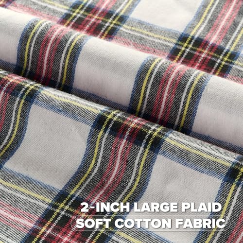 FUTEI Christmas White Plaid Throw Pillow Covers 24x24 Inch Set of 2 Buffalo Check Holiday Decorative Euro Pillow Shams Farmhouse Home Decor for Couch Bed Living Room - Image 3