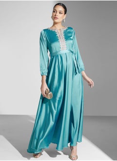 hayas closet Lace Detail Belted Dress  - Image 1