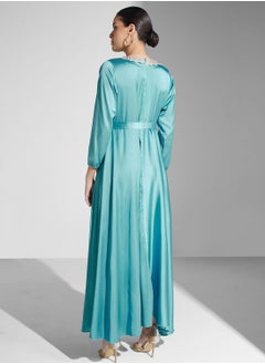 hayas closet Lace Detail Belted Dress  - Image 2
