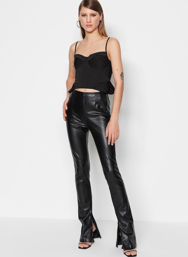trendyol Black Crop Lined Knitted Bustier TPRSS23BS00050 - Image 3