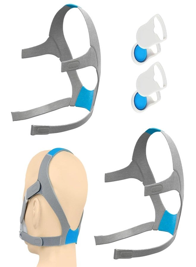 RespWave 2-Pack Replacement CPAP Headgear for AirFit F20 & AirTouch F20, Compatible with F20 Full Face Mask, 4 Stronger Magnetic Clips & 2 Straps, Adjustable & Comfortable Headgear, Large - Image 1