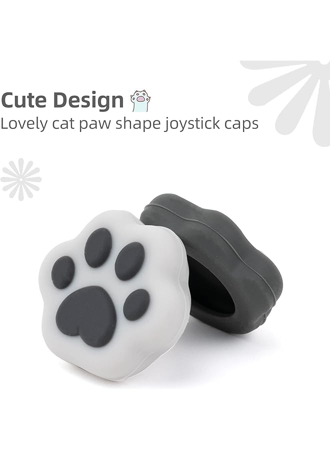 GEEKSHARE Cat Paw Thumb Grip Caps Compatible With Switch & Switch Lite Only Soft Silicone Joystick Cover 4Pics (Grey) - Image 2