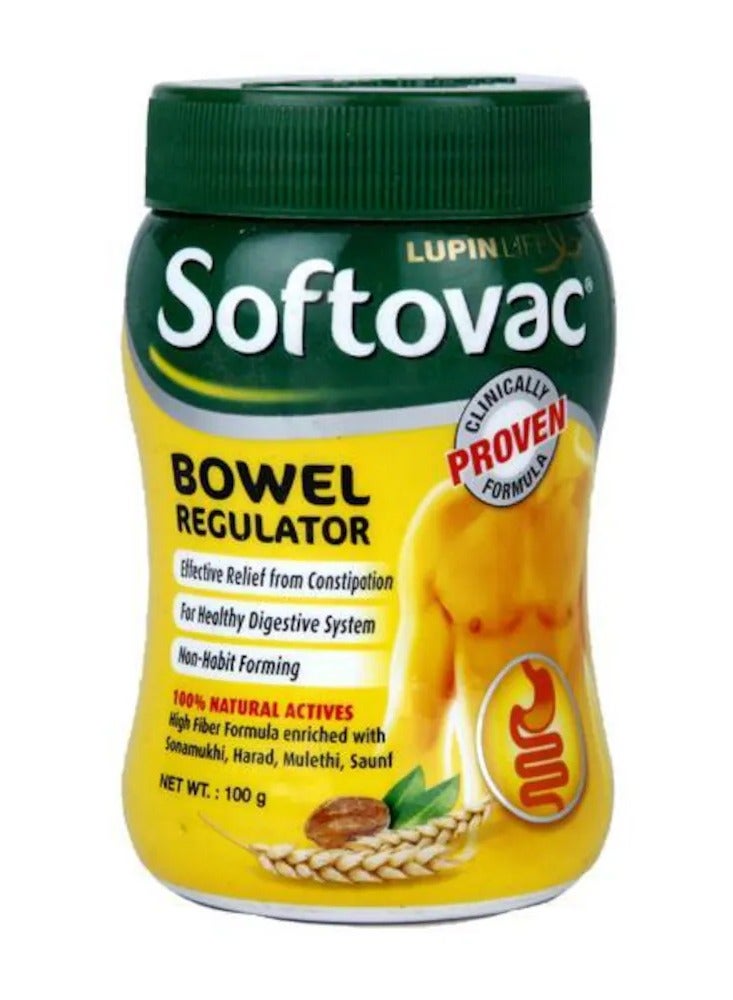 Softovac Softovac – 100g | Ayurvedic Constipation Relief Powder | Natural Laxative with Isabgol & 7 Herbs  - Image 1