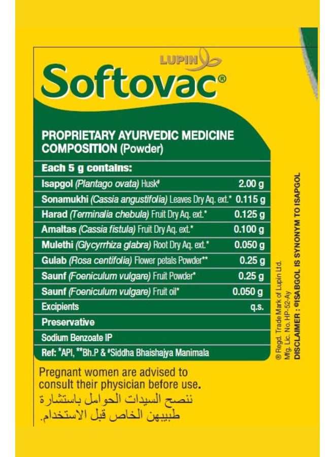 Softovac Softovac – 100g | Ayurvedic Constipation Relief Powder | Natural Laxative with Isabgol & 7 Herbs  - Image 3