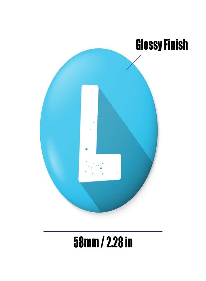 التر إيغو شارة زر حرفية من الأبجدية من alterEgo مع دبوس أمان في الخلف (قطر 58 مم) (كبير) - Image 2