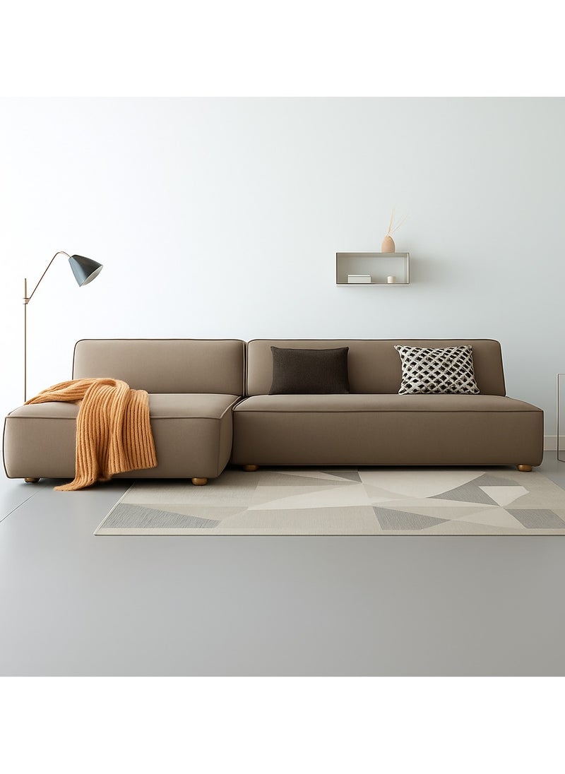 KARNAK Karnak Chelsea 3-Seater Luxury L-Shape Velvet Sofa with Free Pillows - Taupe  - Image 1