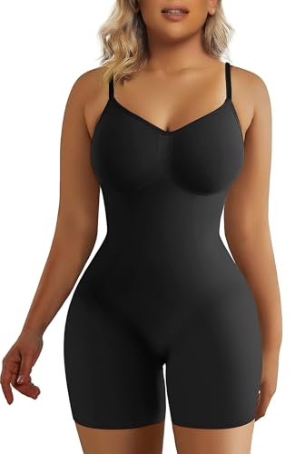 SHAPERX Women's Shapewear Bodysuit Tummy Control Body Shaper Seamless Sculpting Snatched Waist Body Suit,SZ5218-2-Black-XXS/XS - Image 1