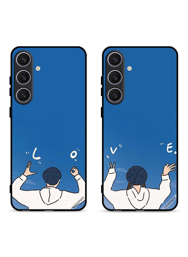 Covernex Two Cases For Samsung Galaxy S23 FE 5G Protective Covers Love Gesture Couple Case Back Covers - Image 1