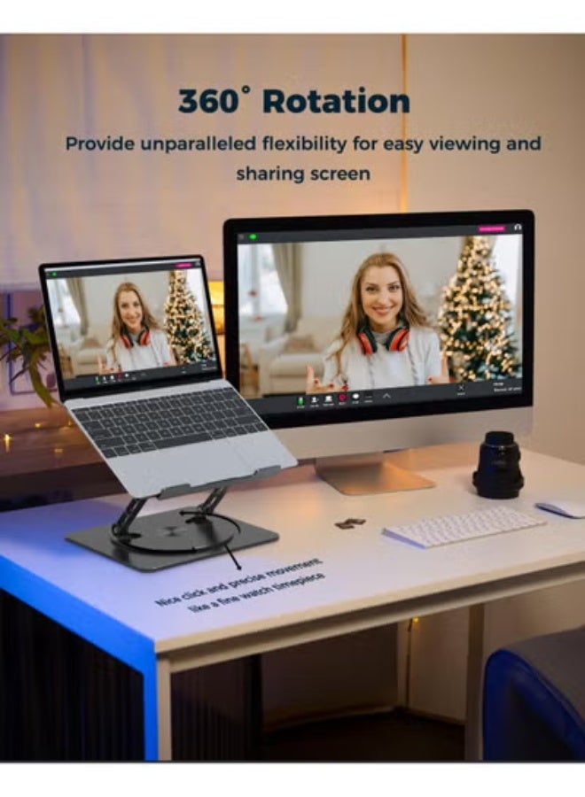 Adjustable Laptop Stand with 360° Rotating Base – Ergonomic & Portable Riser for Laptops up to 15.6" – Lightweight Aluminum Design for Daily Use - Image 3