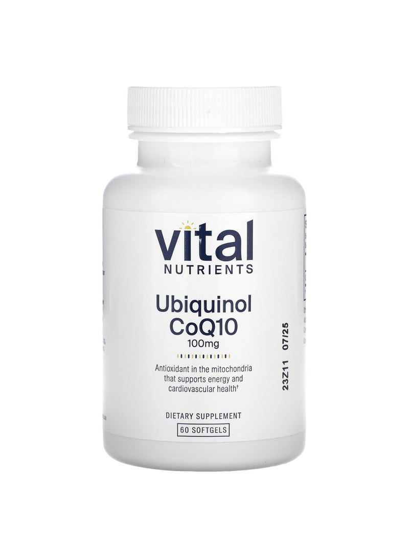 Vital Nutrients Ubiquinol CoQ10, 100 mg, 60 Softgels
