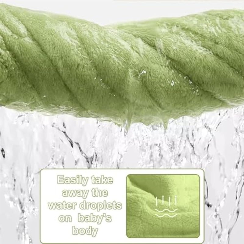 DHB Baby Hooded Towel, 2 Pcs Baby Bath Blanket Set, Superfine Fiber Baby Towel, Toddler Bathrobe, Infant Towels, Large Hooded Towel for Newborn Babies Boys and Girls Dinosaur+Lion - Image 2