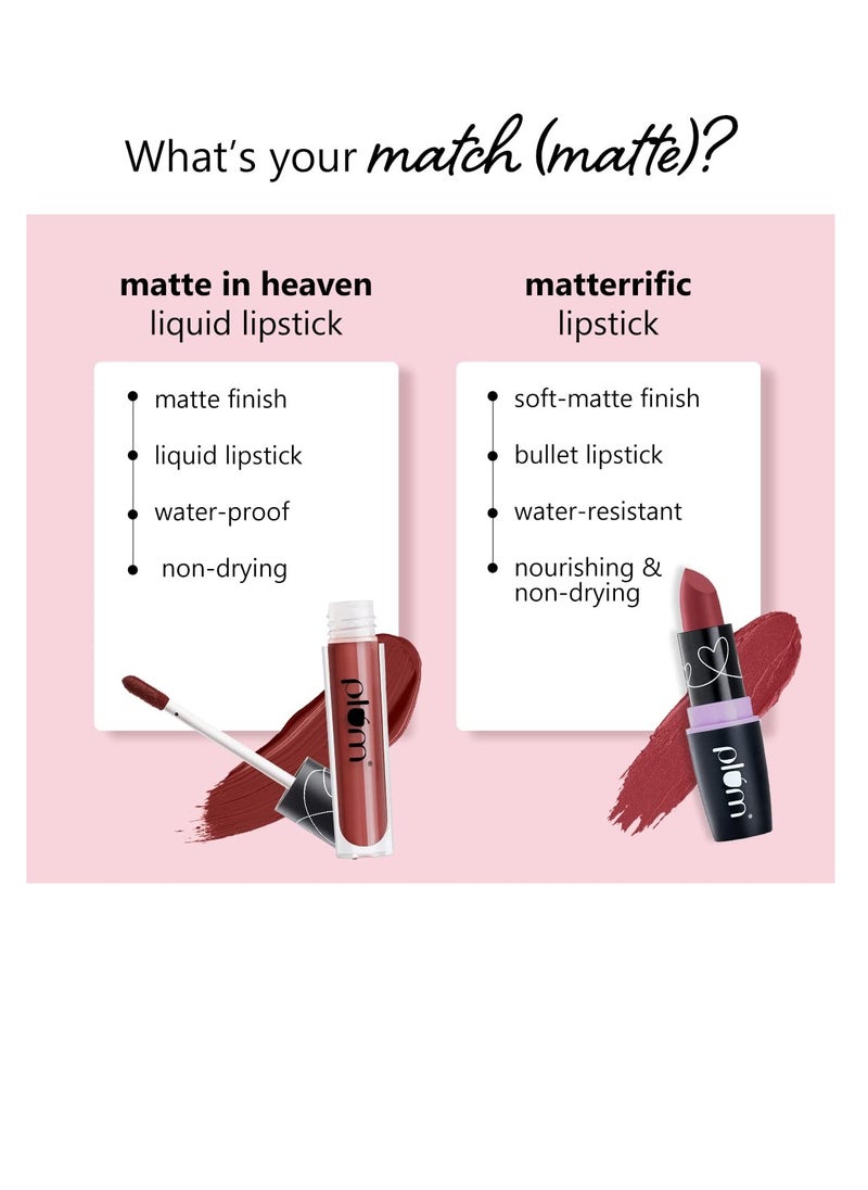 Plum - Matte  Liquid Lipstick  Non Drying Smudge Proof  100% Vegan and Cruelty Free  Cocoa Mocha  130 - Image 1