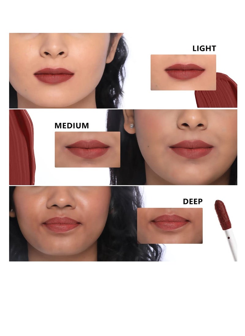 Plum - Matte  Liquid Lipstick  Non Drying Smudge Proof  100% Vegan and Cruelty Free  Cocoa Mocha  130 - Image 1