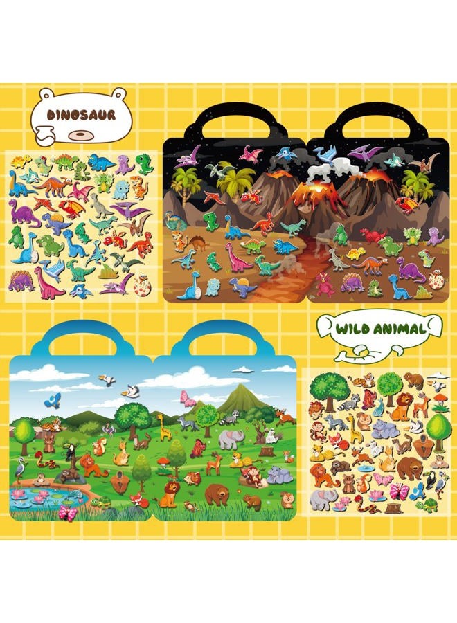 Kalysky 6Set Puffy Sticker Books for Kids 2-4, 3D Reusable Stickers Books for Toddlers 1-3,2-4,Farm+Animal+Dinosaurs+Ocean World+Space+Vehicle - Image 5
