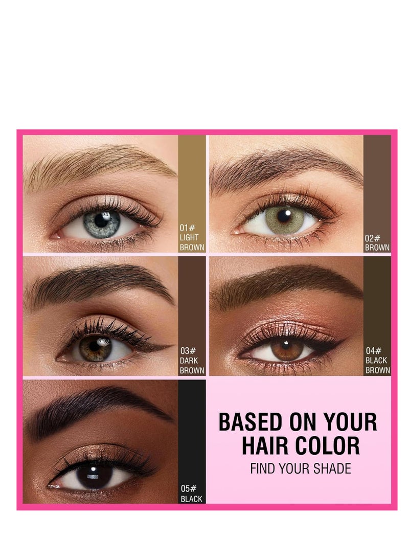 كيو اي سي قلم الحواجب ، قلم الحواجب 2 في 1 ثنائي الأطراف Microblading قلم الحواجب مع طرف شوكة دقيقة وفرشاة دقيقة تجعد حواجب طبيعية تشبه الشعر ، تدوم طوال اليوم (بني فاتح) - Image 5
